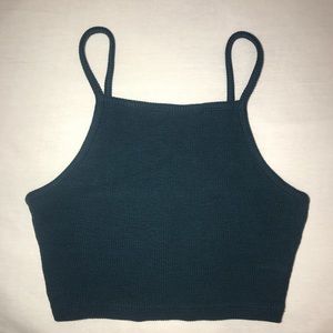 Topshop Dark Teal Cropped Tank